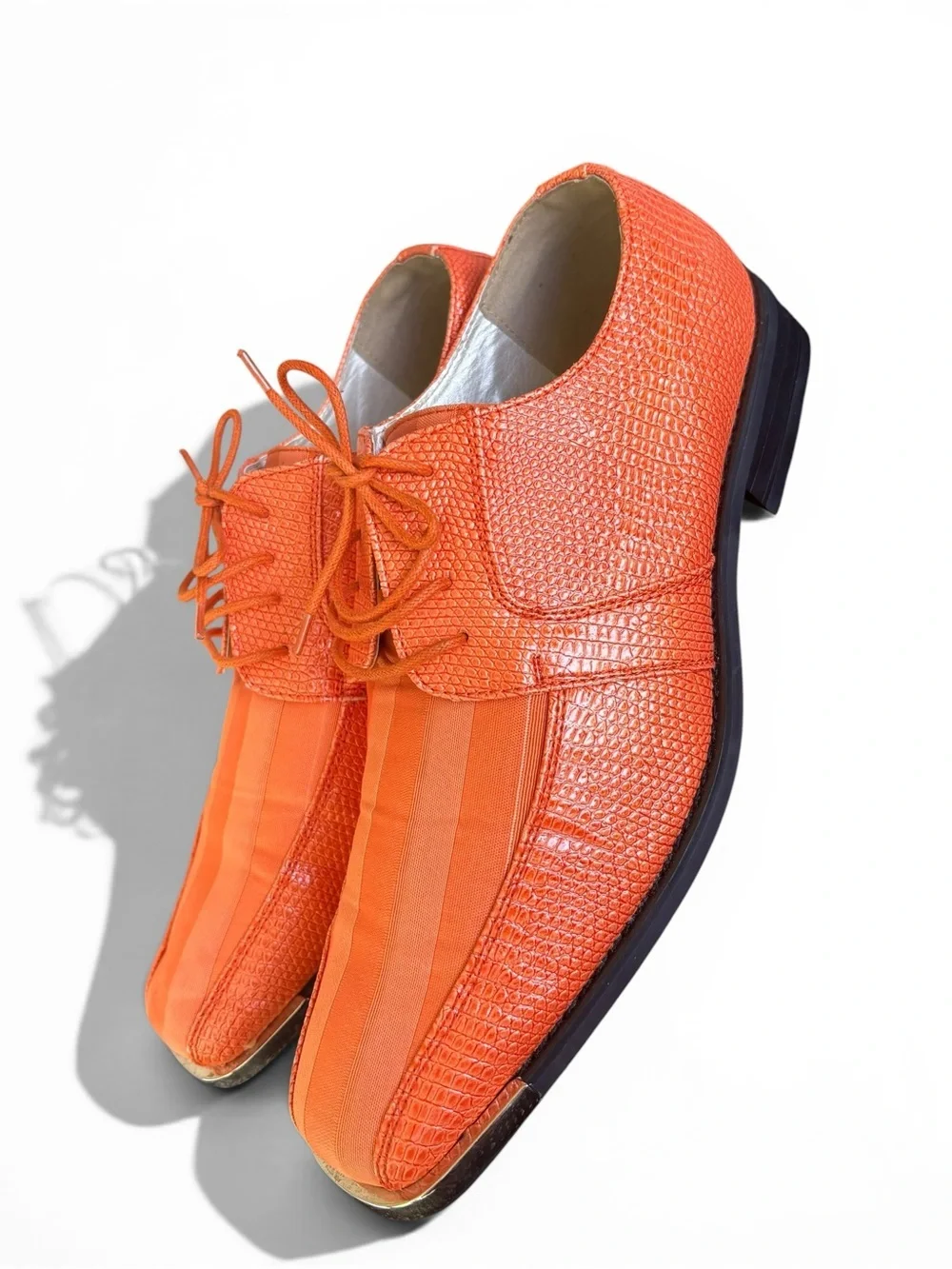 Viotti Orange Men's Lace-Up Derby Shoes